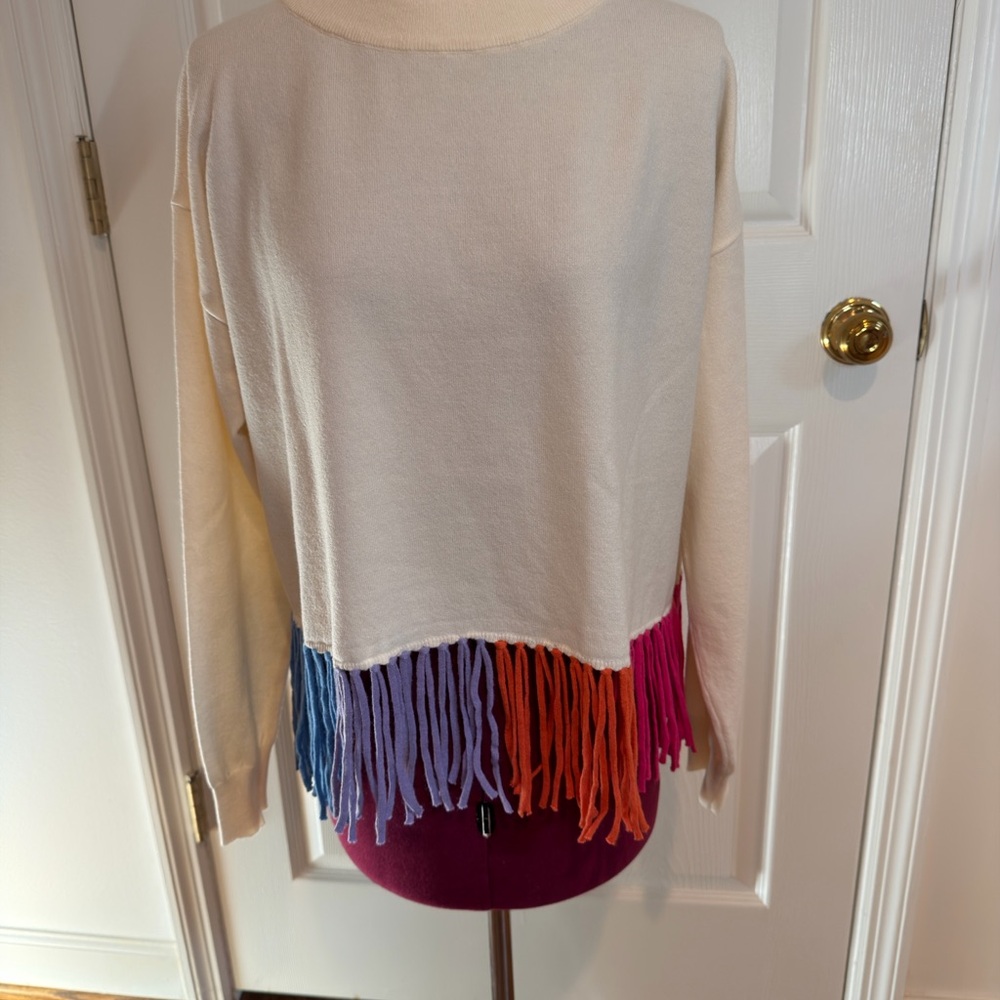 Fate Cream Sweater with Colorful Accents
